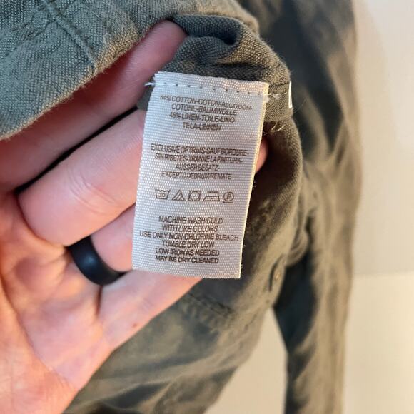 Free People Moto Jacket Cutwork Asymmetrical Zip Green Cropped Jacket SZ 4 EUC - Picture 11 of 12